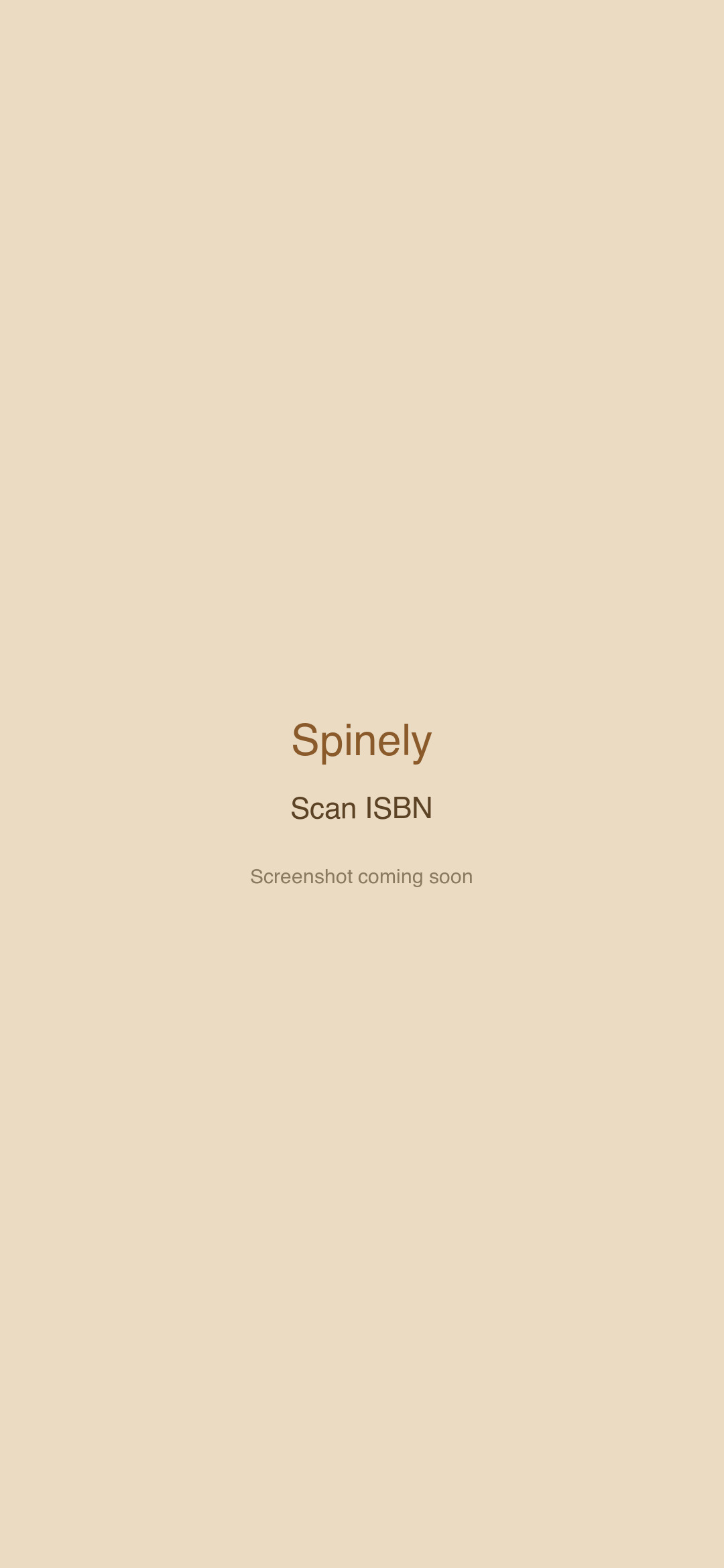 Spinely ISBN barcode scanning screen